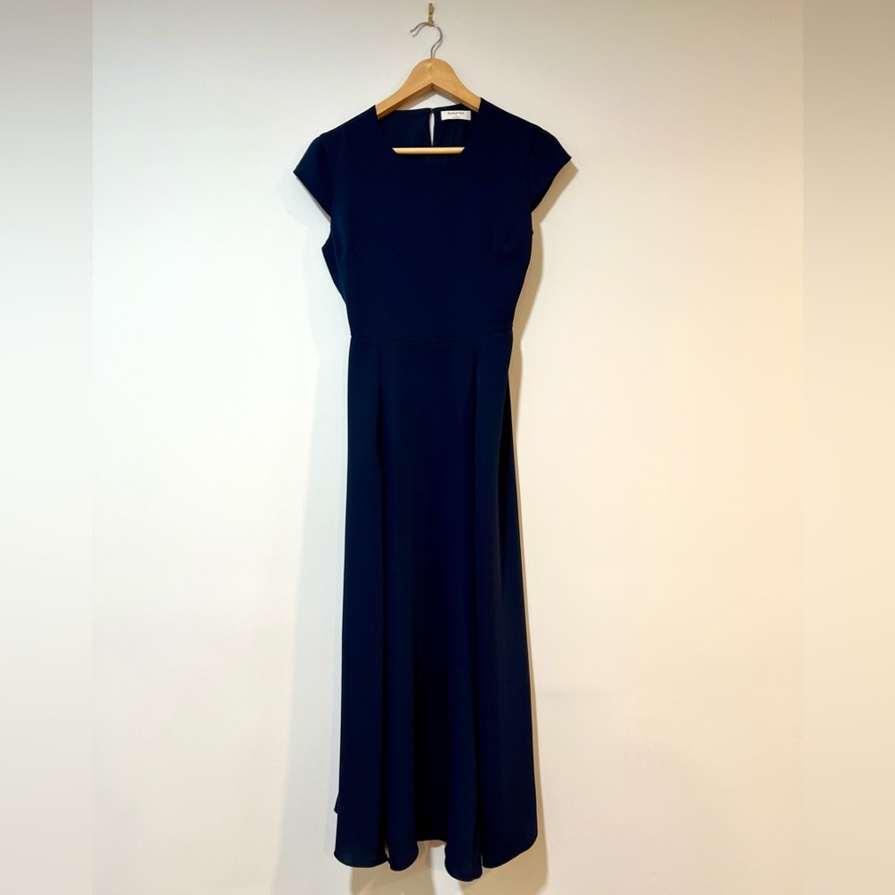 Aritzia Babaton Hampton navy midi dress NWOT size 0 - Picture 6 of 7